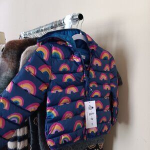 NWT 6X Rainbows Kids Quilted Puffer Hooded Jacket